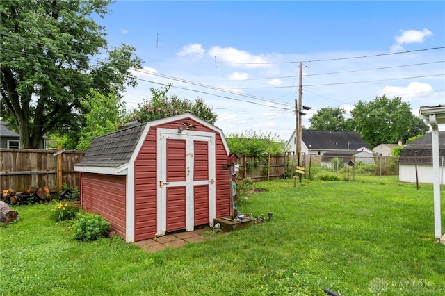 250 Pat Ln, Fairborn, OH 45324 - view of shed featuring a fenced backyard
