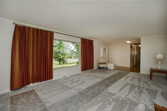 5975 Oakridge Dr, Hamilton, OH 45011 - living room with carpet and ornamental molding