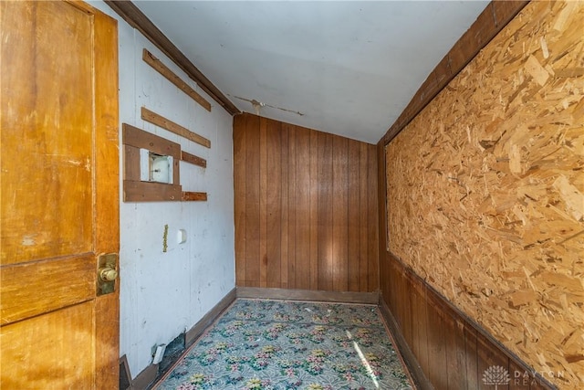2005 Queen Ave, Middletown, OH 45044 - empty room featuring lofted ceiling and wood walls