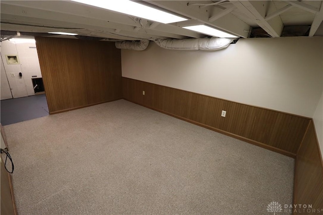230 S 5th St, Miamisburg, OH 45342 - finished below grade area with wood walls, carpet floors, and wainscoting