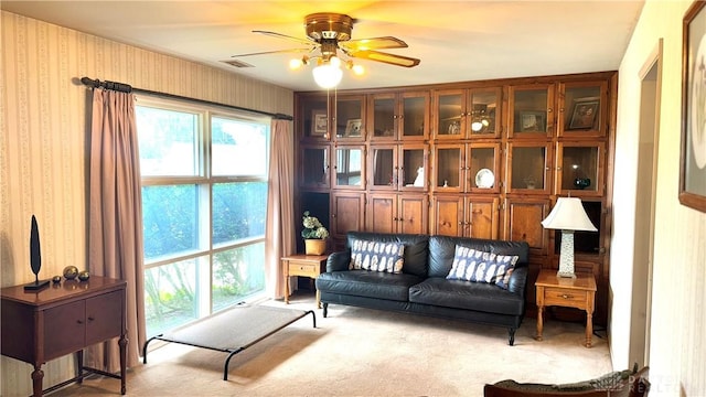 120 W Doris Dr, Fairborn, OH 45324 - living area featuring a ceiling fan and carpet floors