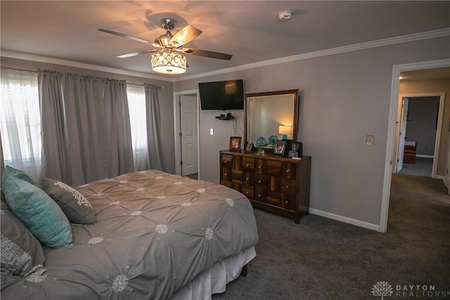 6377 Holloway Dr, Liberty Twp, OH 45044 - carpeted bedroom with crown molding and ceiling fan