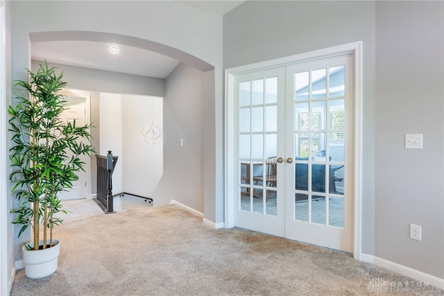 4374 Fairway Ln, Lebanon, OH 45036 - carpeted entryway featuring arched walkways and french doors