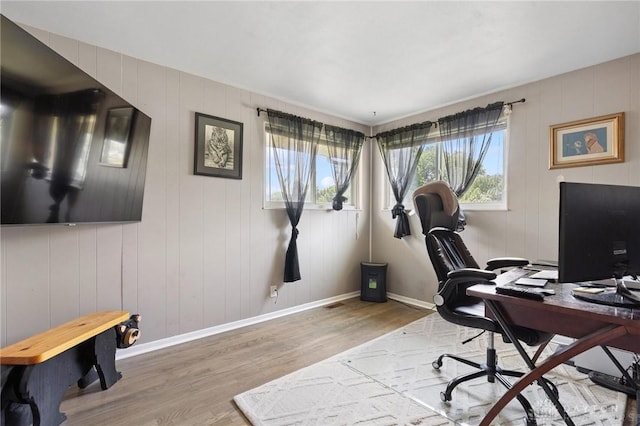 1009 Cottage Court Dr, Fairborn, OH 45324 - office area featuring wood finished floors and baseboards