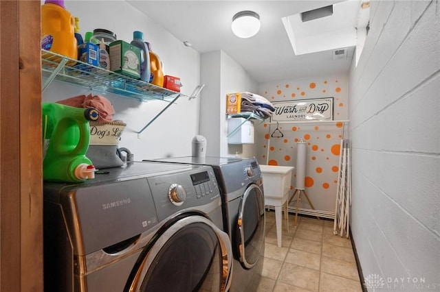 1009 Cottage Court Dr, Fairborn, OH 45324 - washroom with independent washer and dryer and a skylight