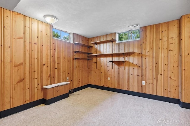 1009 Cottage Court Dr, Fairborn, OH 45324 - carpeted empty room with wood walls and plenty of natural light