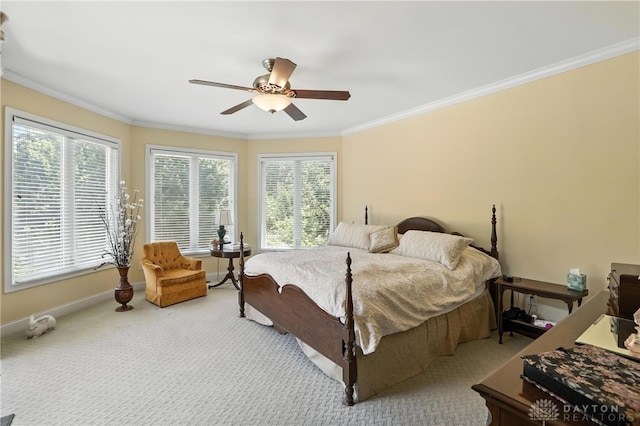 6885 Willow Creek Run, Liberty Twp, OH 45044 - bedroom with ornamental molding, carpet, and ceiling fan