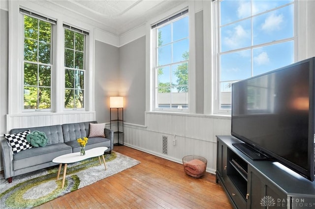 226 Mcdaniel St Unit 160, Dayton, OH 45405 - sitting room featuring healthy amount of natural light, hardwood / wood-style floors, and wainscoting