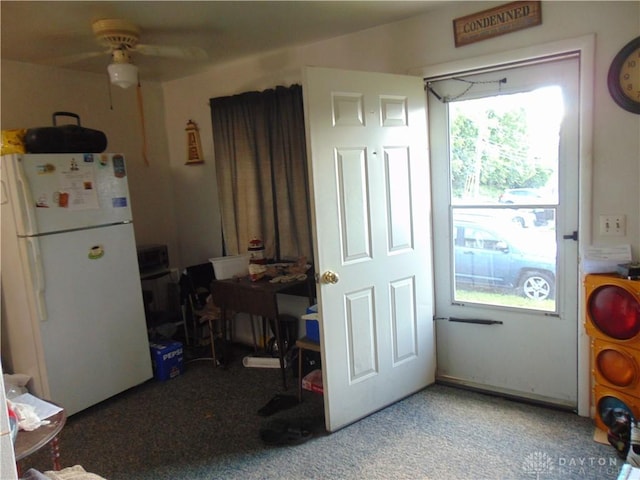 2628 Saint Charles Ave, Dayton, OH 45410 - entryway featuring carpet flooring and a ceiling fan