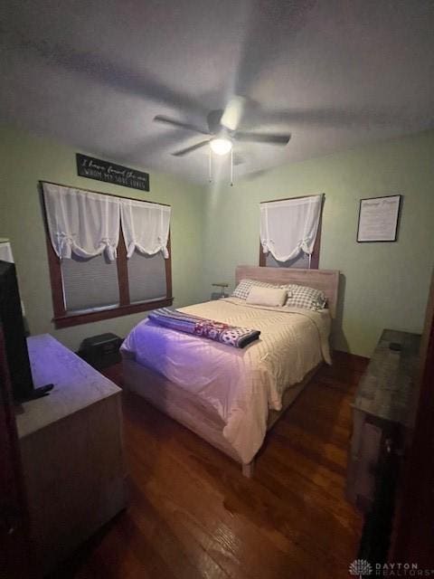 63 N Main St, West Alexandria, OH 45381 - bedroom featuring wood finished floors and ceiling fan