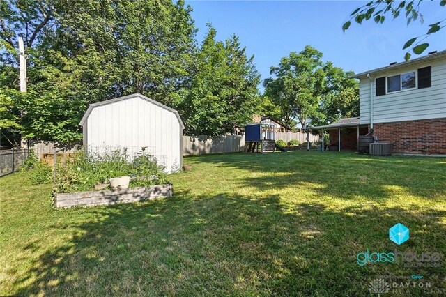 1937 Wilene Dr, Beavercreek, OH 45432 - fenced backyard with a shed and a playground