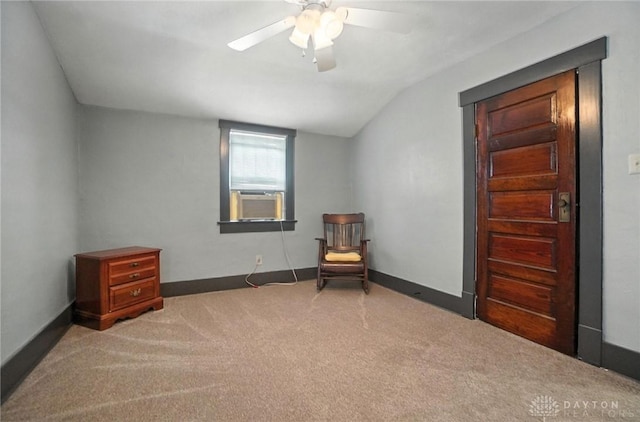 1551 W Main St, New Lebanon, OH 45345 - living area with carpet flooring, a ceiling fan, and cooling unit