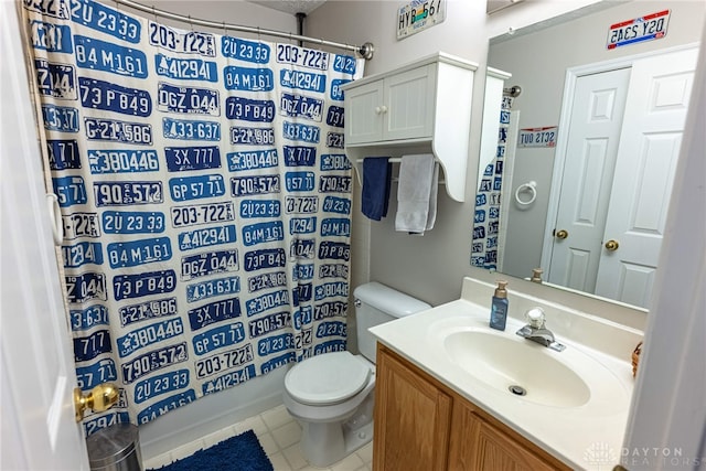 947 Stone Ridge Ln, Lebanon, OH 45036 - bathroom featuring vanity, tile patterned flooring, and curtained shower