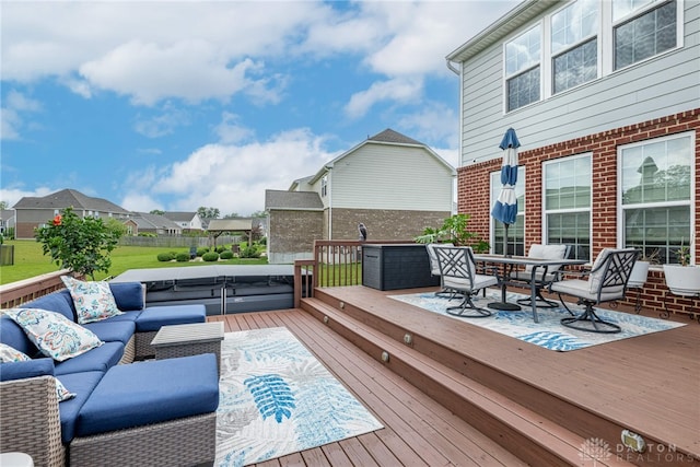 9282 Maple Brook St, Clearcreek Twp, OH 45458 - wooden deck featuring an outdoor hangout area and outdoor dining area