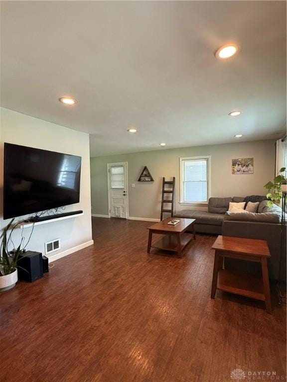 5001 Central Ave, Middletown, OH 45044 - living area featuring dark wood-type flooring and recessed lighting