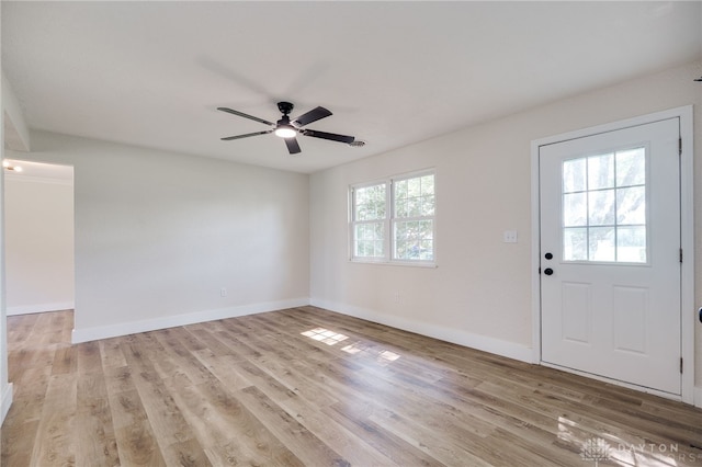 3183 Myers Tillman Rd, Arcanum, OH 45304 - entryway featuring light wood-style floors and a ceiling fan