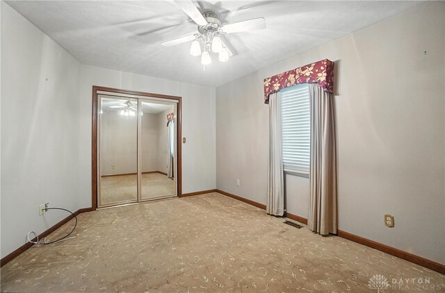 3820 Shagbark Ln, Beavercreek, OH 45440 - unfurnished bedroom with ceiling fan and a closet