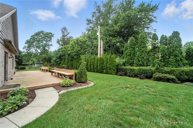 3820 Shagbark Ln, Beavercreek, OH 45440 - view of green lawn featuring a wooden deck