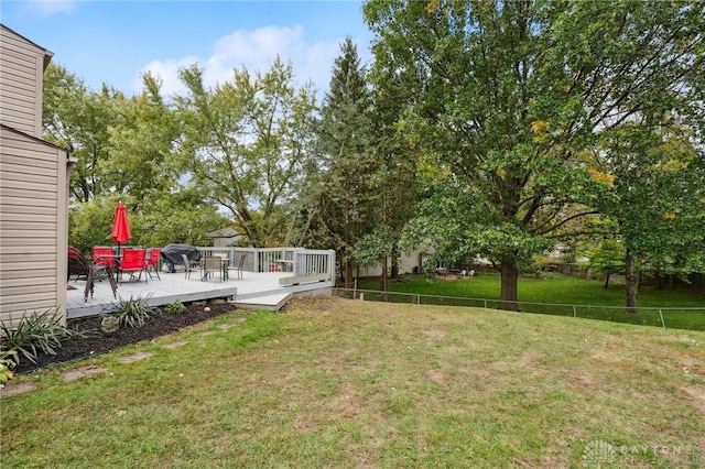 5431 Flicker Way, Dayton, OH 45424 - view of yard with a wooden deck