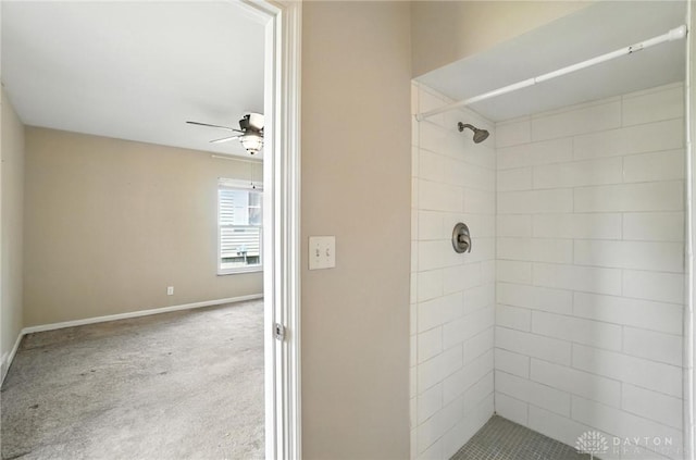 4503 Central Ave, Middletown, OH 45044 - full bathroom with tiled shower and a ceiling fan