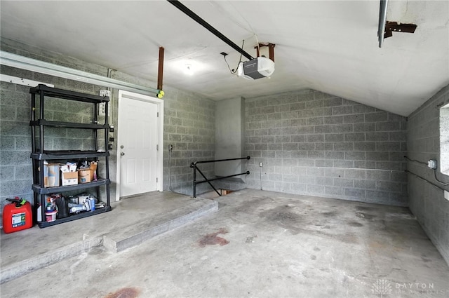 4503 Central Ave, Middletown, OH 45044 - garage with a garage door opener and concrete block wall