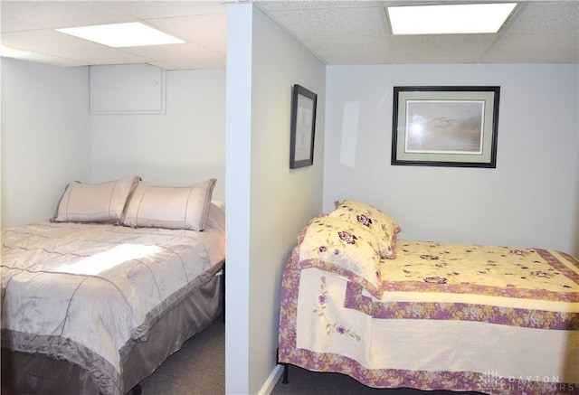 3235 W Ziegler Rd, Piqua, OH 45356 - carpeted bedroom with a drop ceiling