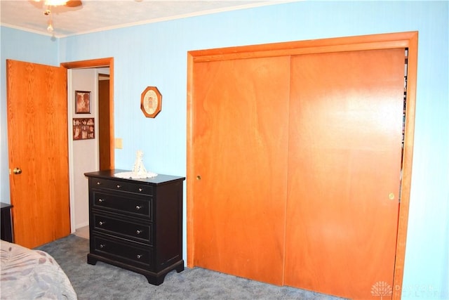 3235 W Ziegler Rd, Piqua, OH 45356 - bedroom featuring carpet, ornamental molding, and a closet
