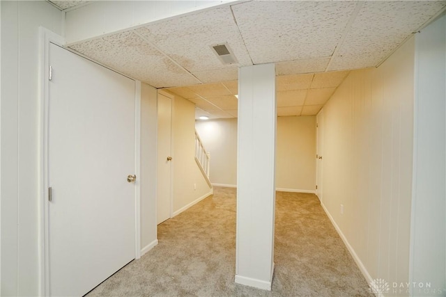 9446 Haddington Ct Unit 200, Cincinnati, OH 45251 - finished basement featuring a paneled ceiling, stairs, and carpet flooring