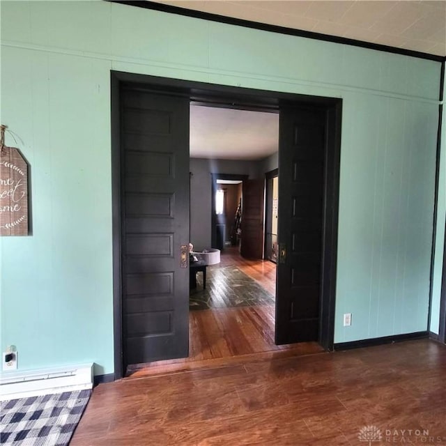 300 S Evans St, Saratoga, IN 47382 - corridor with wood finished floors