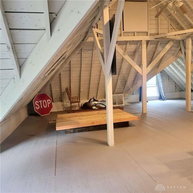 300 S Evans St, Saratoga, IN 47382 - view of unfinished attic