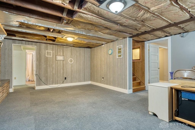 3318 US Route 42, Cedarville Twp, OH 45314 - unfinished below grade area with stairs and carpet