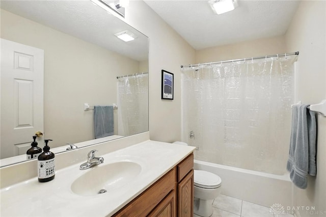 2210 Hidden Woods Blvd, Beavercreek, OH 45431 - bathroom featuring vanity, tile patterned floors, and shower / bath combo with shower curtain