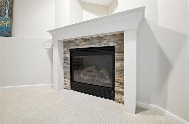 2210 Hidden Woods Blvd, Beavercreek, OH 45431 - detailed view of carpet floors and a stone fireplace