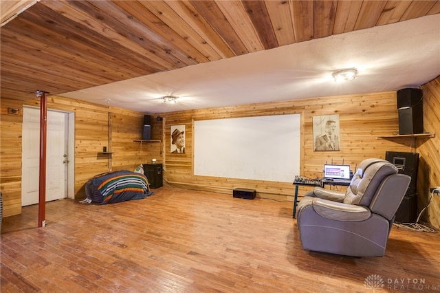 11920 State Route 725, Germantown, OH 45327 - cinema room featuring wood walls, wood finished floors, and wooden ceiling