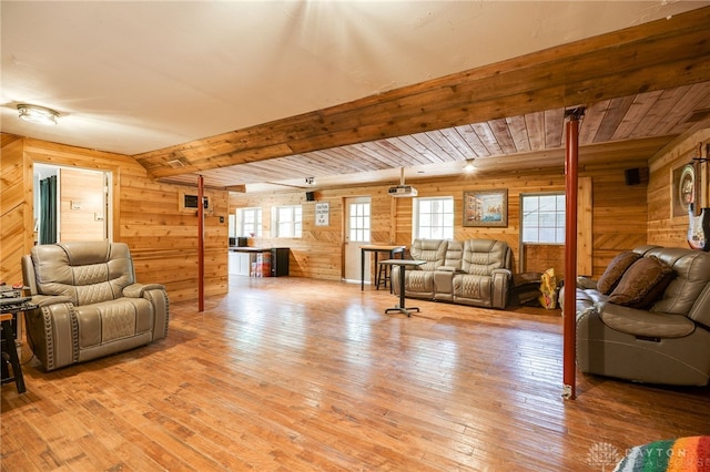 11920 State Route 725, Germantown, OH 45327 - living room with wooden walls, light wood-style flooring, and healthy amount of natural light