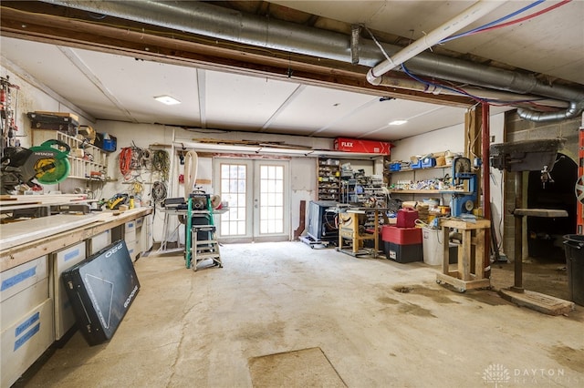 11920 State Route 725, Germantown, OH 45327 - garage with french doors and a workshop area