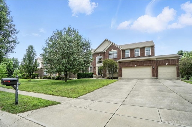 4546 Brackenview Ct, Mason, OH 45040 - view of front of property with brick siding, concrete driveway, a front lawn, and a garage