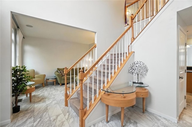 4546 Brackenview Ct, Mason, OH 45040 - stairs featuring marble finish flooring and baseboards