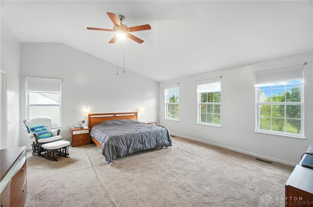 4546 Brackenview Ct, Mason, OH 45040 - bedroom with lofted ceiling, carpet, and ceiling fan