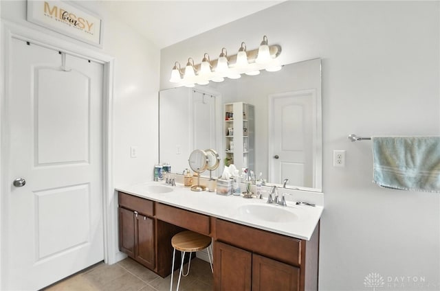 4546 Brackenview Ct, Mason, OH 45040 - bathroom with double vanity and tile patterned floors