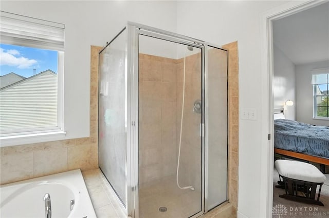 4546 Brackenview Ct, Mason, OH 45040 - bathroom with ensuite bathroom, a shower stall, and a garden tub