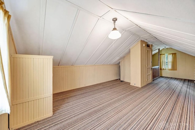 677 Ridgewood Ave, Hamilton, OH 45013 - bonus room with lofted ceiling, wooden walls, and carpet