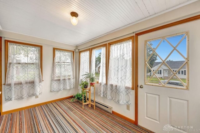 677 Ridgewood Ave, Hamilton, OH 45013 - sunroom featuring a baseboard radiator and healthy amount of natural light