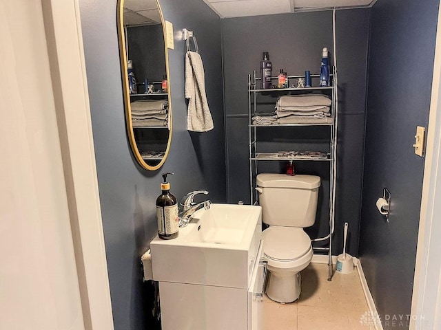 1110 E Main St, Troy, OH 45373 - half bath with vanity and tile patterned flooring