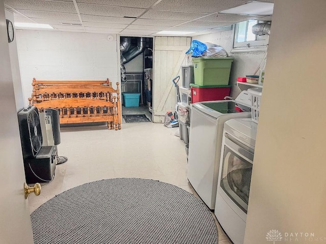 1110 E Main St, Troy, OH 45373 - laundry room with tile patterned floors and separate washer and dryer