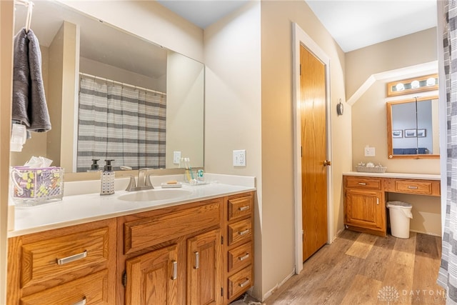 288 N King St, Xenia, OH 45385 - full bath with wood finished floors, vanity, and a shower