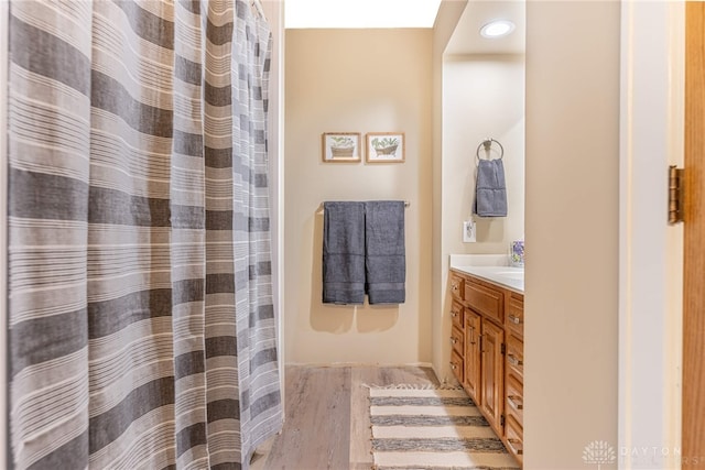 288 N King St, Xenia, OH 45385 - bathroom with vanity and wood finished floors