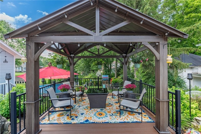 288 N King St, Xenia, OH 45385 - wooden terrace featuring a gazebo