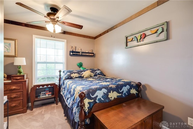 4095 N State Route 42, Waynesville, OH 45068 - bedroom featuring light colored carpet and a ceiling fan