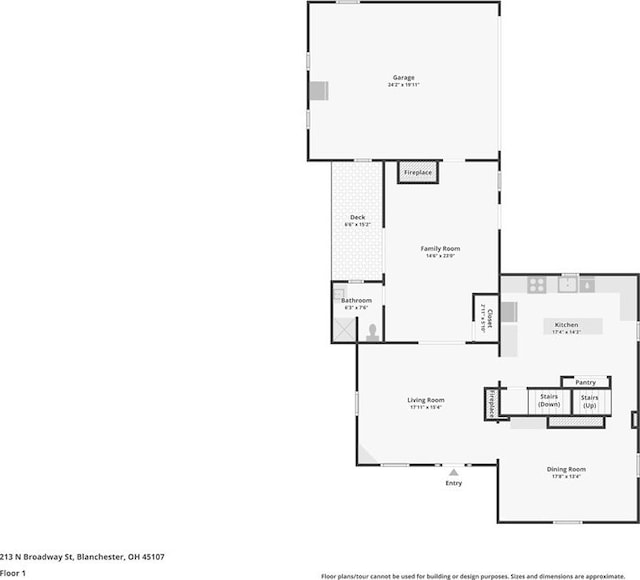213 N Broadway St, Blanchester, OH 45107 - view of floor plan / room layout